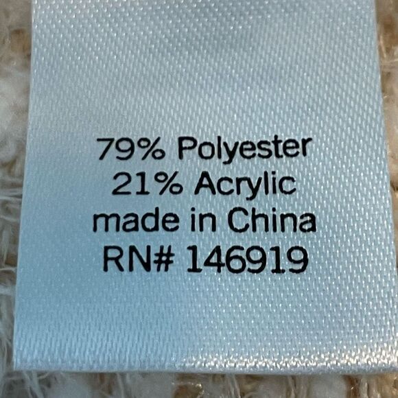 SO Oversized Crewneck Eyelash Knit Sweater Cream Pink Tan  M - Picture 6 of 7